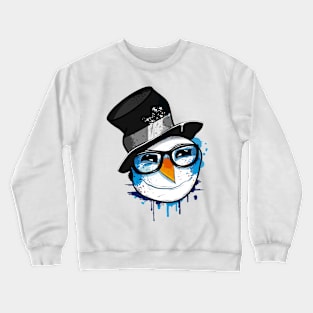 Snowman with nerd glasses Crewneck Sweatshirt